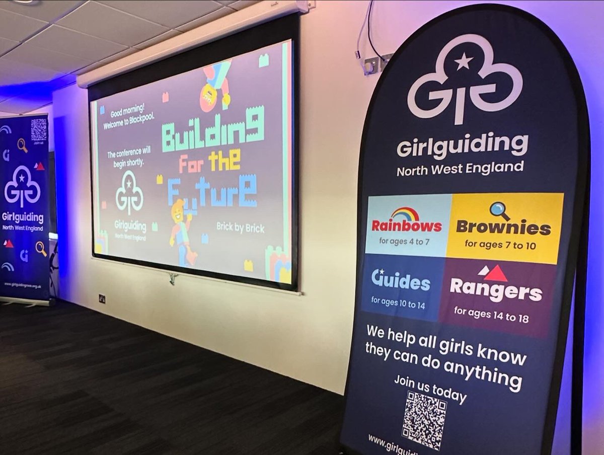 Building For the Future🧱Region conference 2024!! 
Today we say our farewells to the current region chief commissioner team, Julie, Kathryn &amp; Emma💙 Workshops for all members are underway and the day is full of learning &amp; fun here!
WE HELP ALL GIRLS KNOW THEY CAN DO ANYTHING🩵🩷