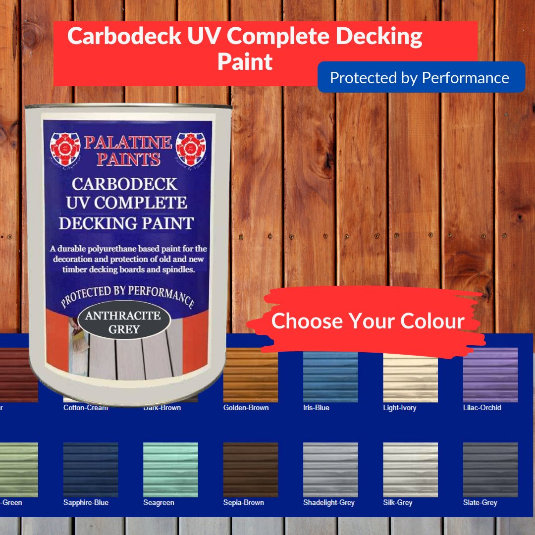 Carbodeck UV Complete Decking Paint is a tough, durable polyurethane oil based coating for the decoration and protection of old & new timber deck boards, spindles and most exterior woodwork. Buy yours here 👉palatinepaints.co.uk/product/carbod…