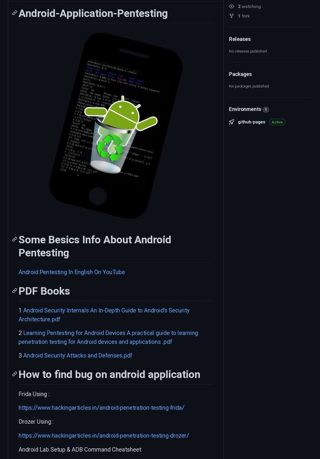 _HackLearners's tweet image. Android Pentesting &amp;amp; CTF

github.com/Dev-Hacks/Andr…

#bugbounty #bugbountytips #cybersecurity #hacking