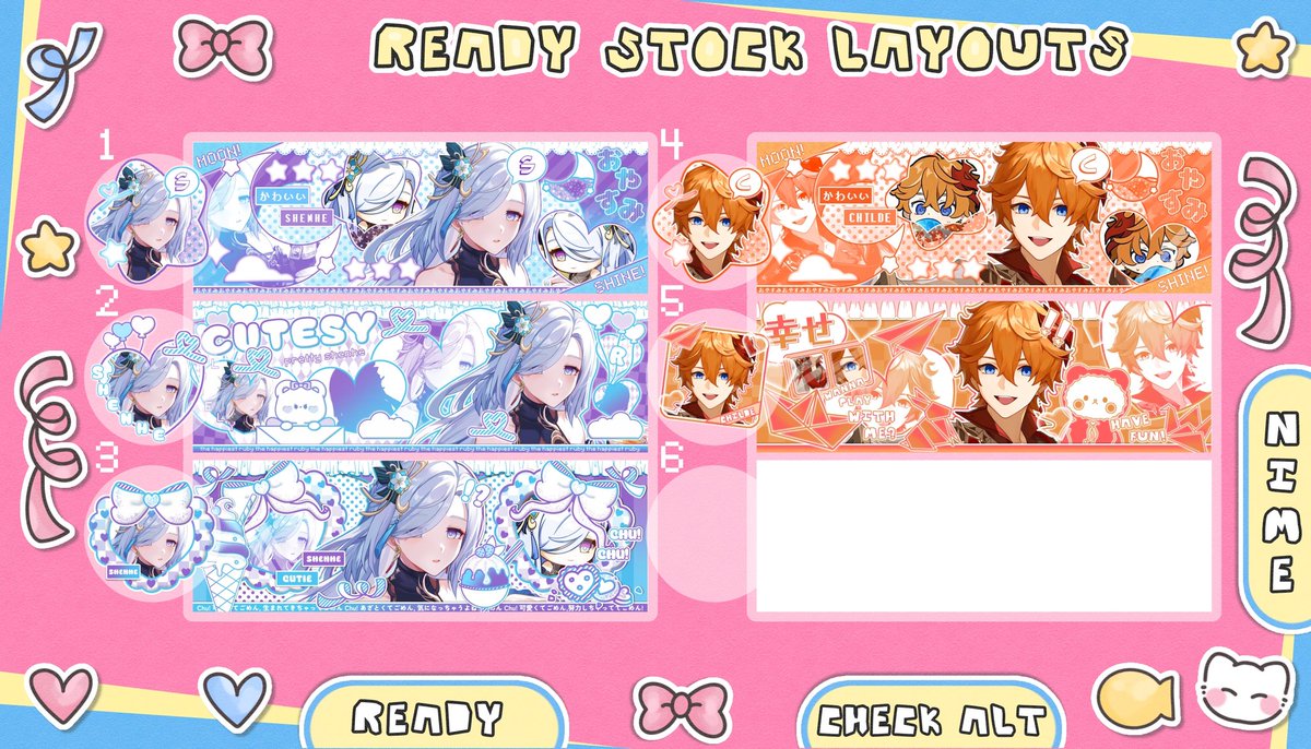 hiyyih_'s tweet image. every repost will be appreciated&amp;lt;3

hai, nime bawa ready stock layout edisi shenhe &amp;amp; childe art terbaru! bisa langsung ditake dengan harga yg sudah ada di alt ya~ bisa pay qris, happy jajann #zonauang