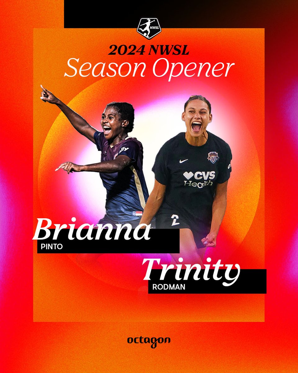 The 2024 #NWSL season kicks off today! 🙌 Wishing @octagonsoccer's @trinity_rodman and @b_pinto9 the best of luck this season. 💪