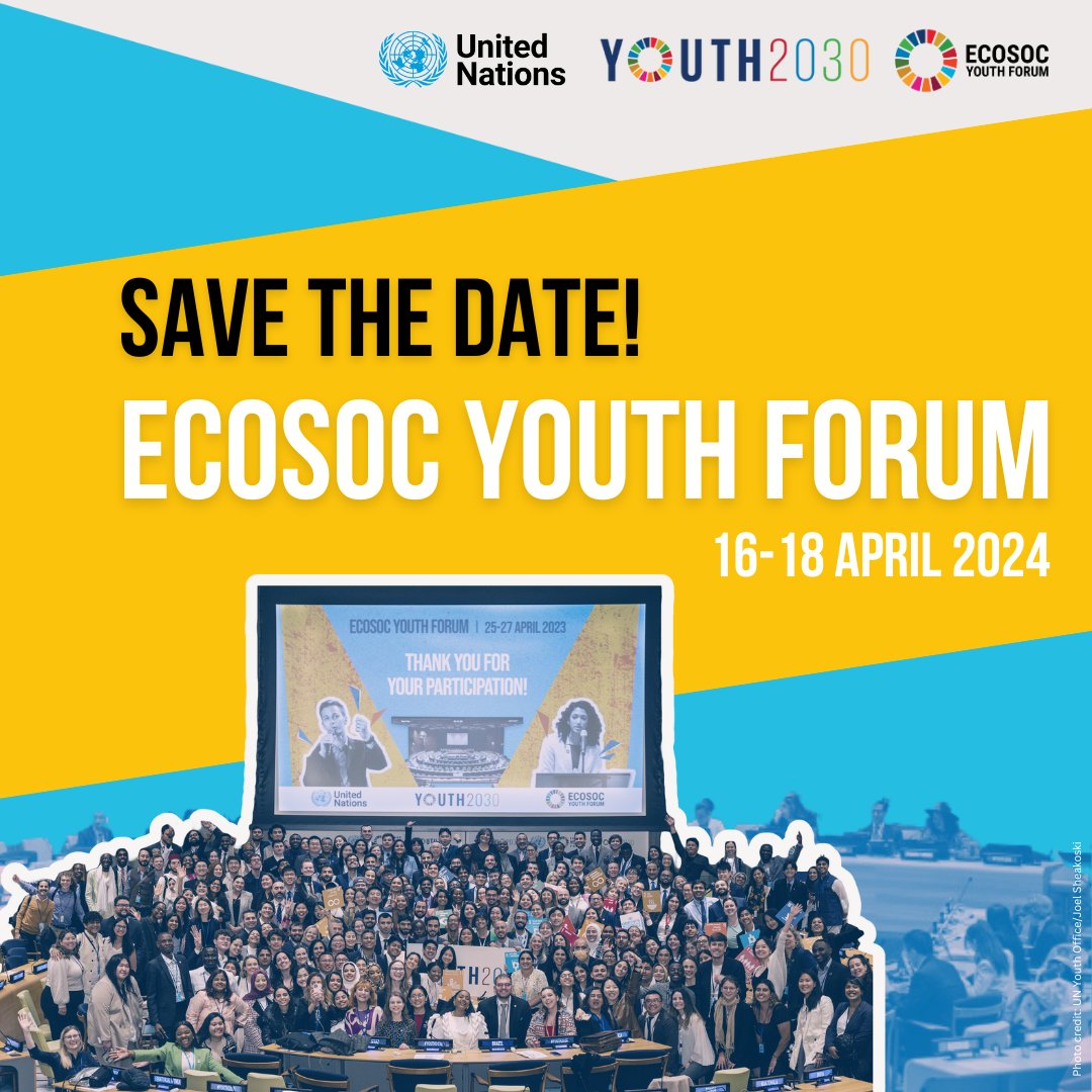 🚀⏰Only 1 month until the @‌UNECOSOC #Youth2030 Forum kicks off! Don't miss this chance to stand with young leaders from around the world as we push forward to achieve the #GlobalGoals by 2030. Let’s make every voice count! 💪 Explore event details: bit.ly/EYF2024