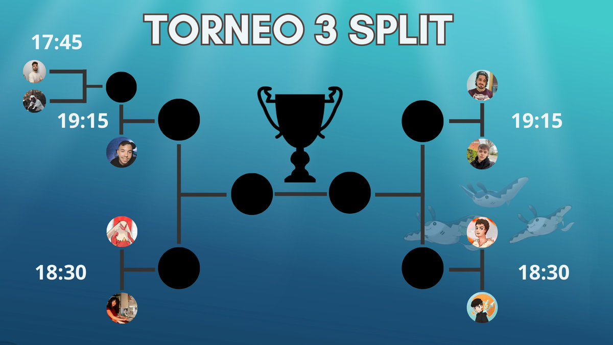 🌊DIA DE TORNEO🌊

A partir de las 17:45, desde el canal de los participantes, podréis ver los combates del torneo de este tercer split!

Quien creéis que será el ganador? Os leemos!