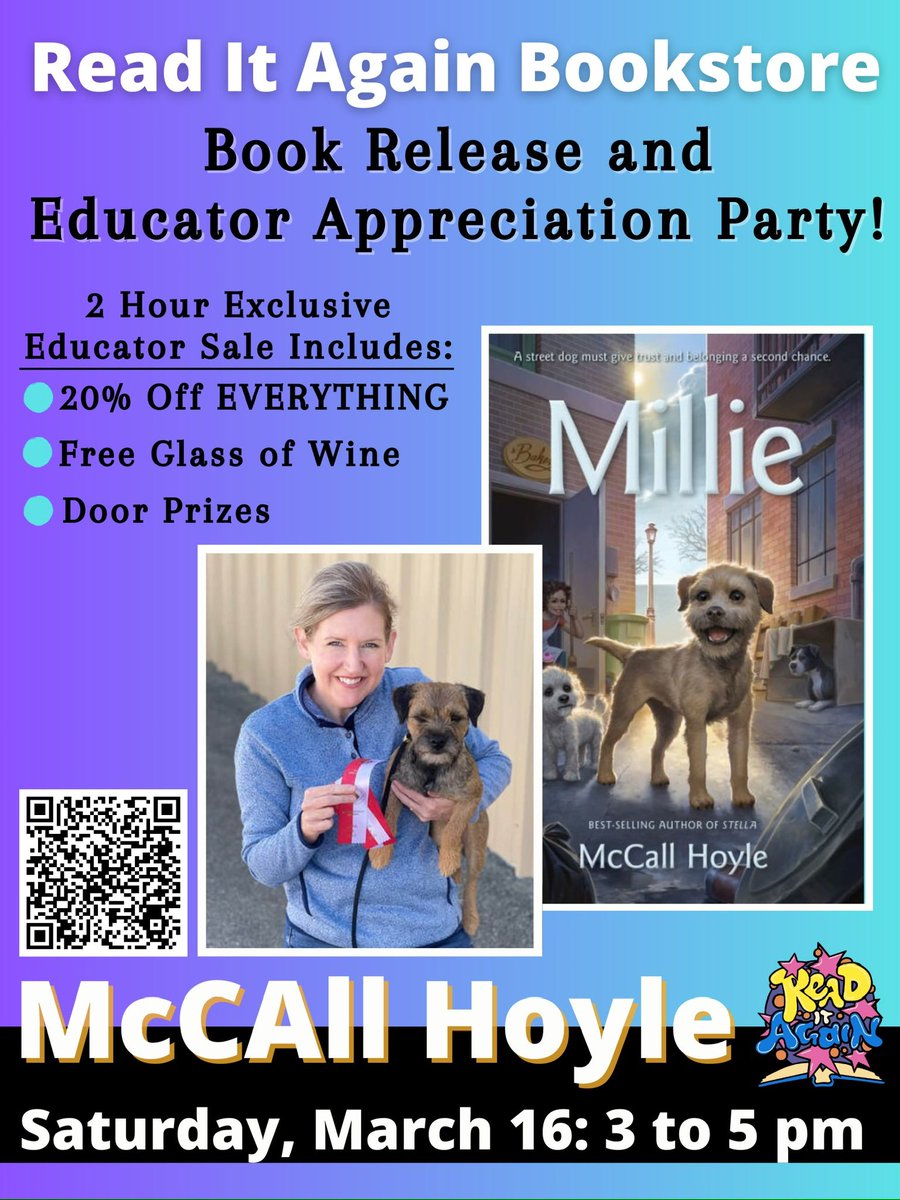 🎉 TODAY! 🎉 Hope you can drop in to one of my favorite indie bookstores and celebrate MILLIE’s book birthday and educators everywhere with tons of door prizes, discounts, and more! 📖💕 #writersofinstagram #childrensbooks #indiebookstore #booklaunch #author @ShadowMountn