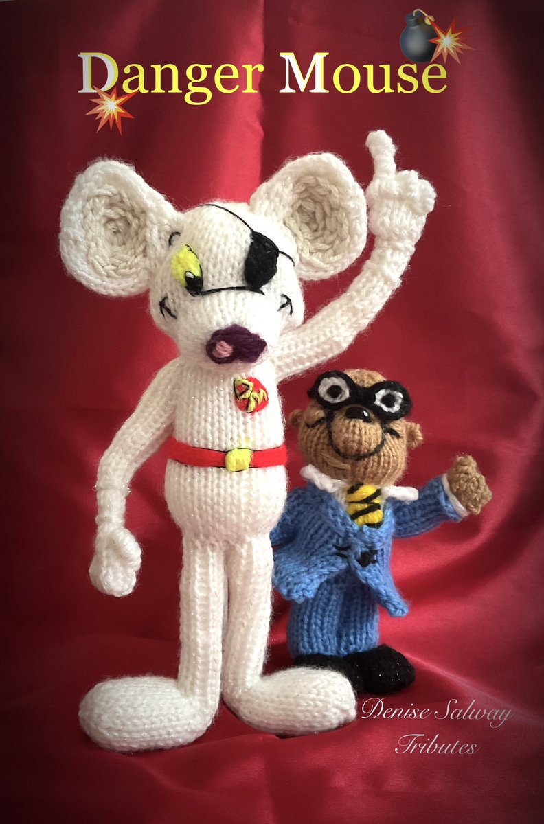 KnittingWitchUK's tweet photo. Tribute #DangerMouse #Penfold #childrensTv #series #creators #briancosgrove #markhall #animation #denisesalway #knitting #designs #fibreart #welshknitter #DavidJason https://t.co/254QPSJaNB
