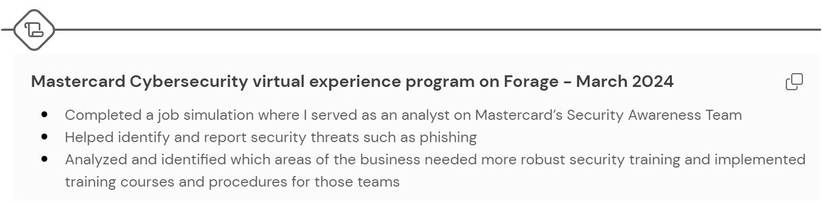 A phishing simulation for Mastercard