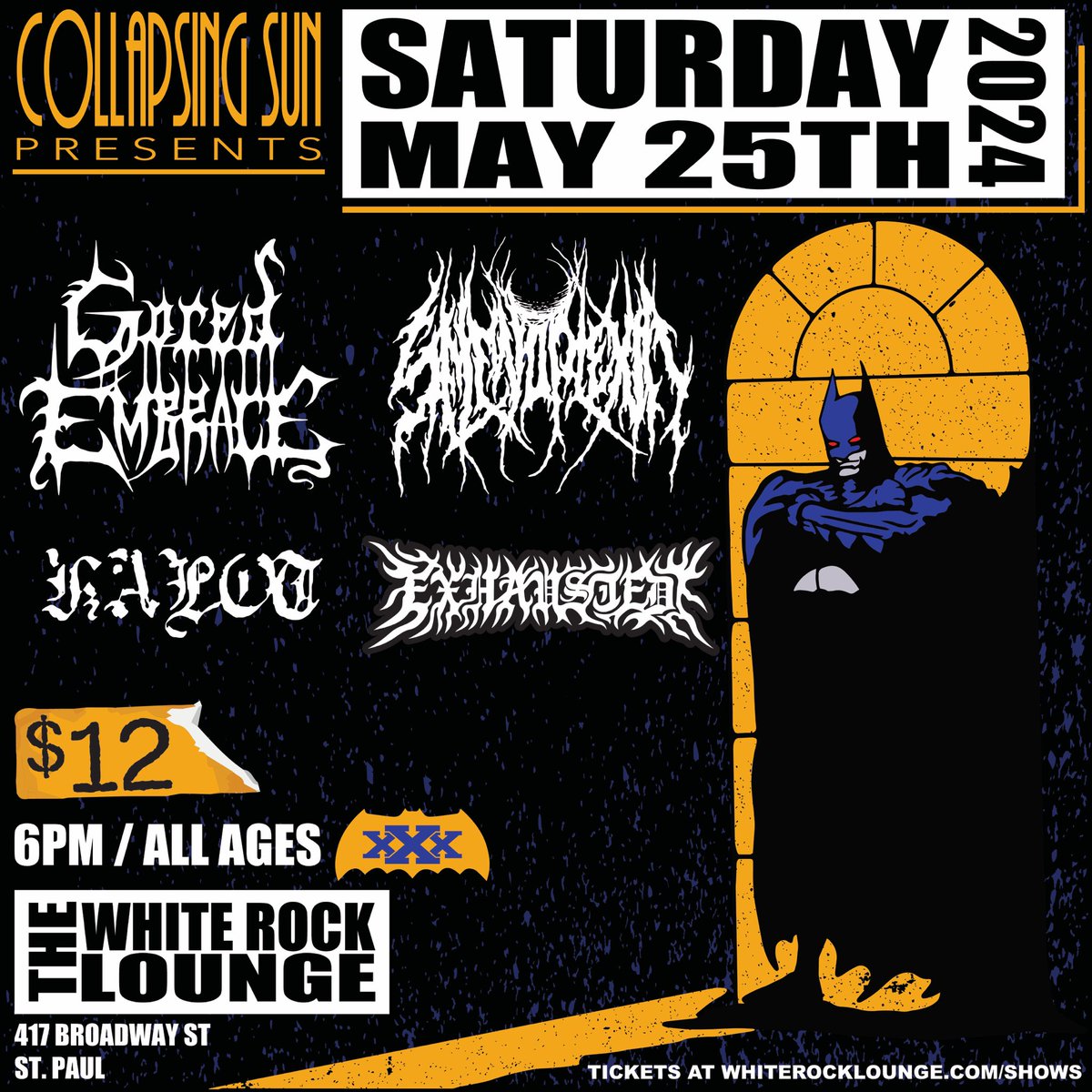 Saturday, May 25th at White Rock in St. Paul
@goredembracedm @selenoplexia312 Kalot & @Exhausted_tchc