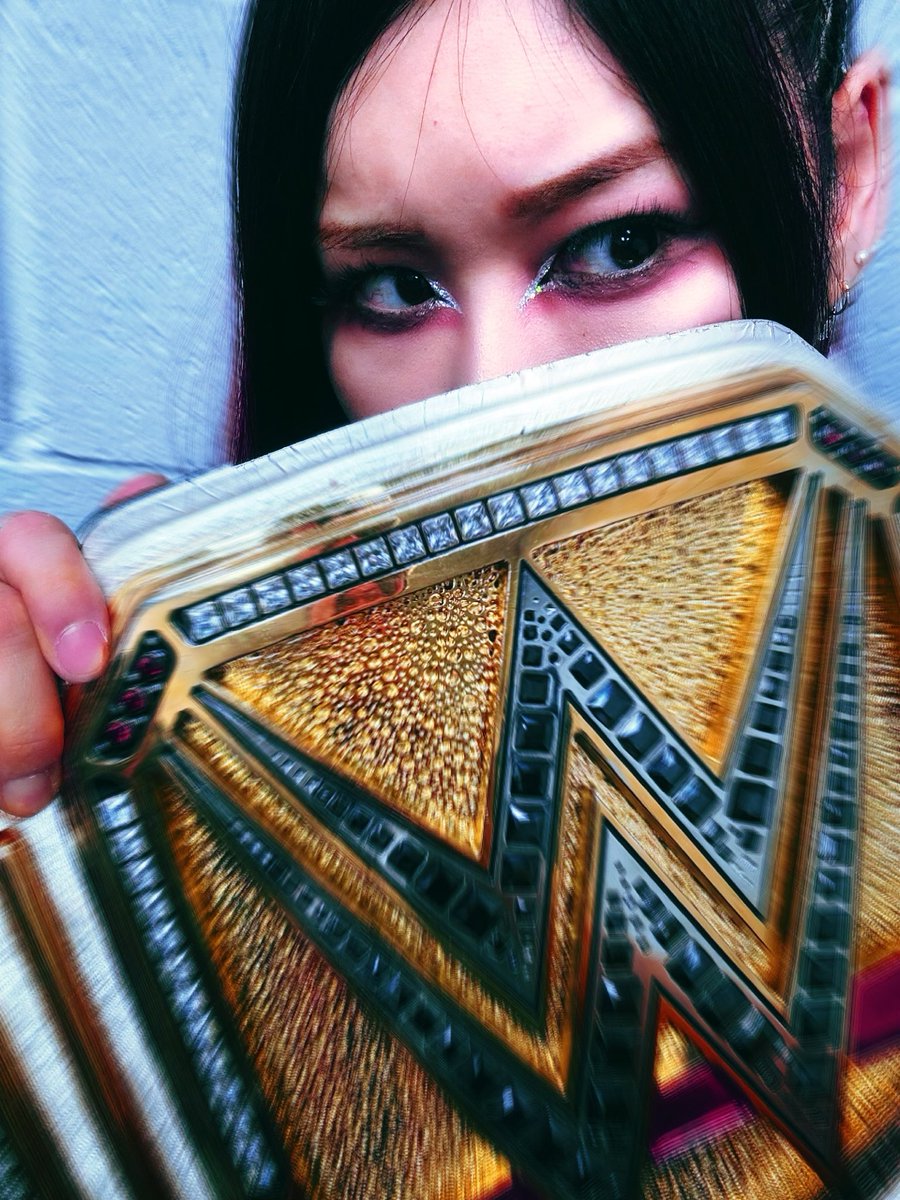 Iyo_SkyWWE's tweet photo. This is MY title. 

#WrestleMania https://t.co/a6bn6bqWzw