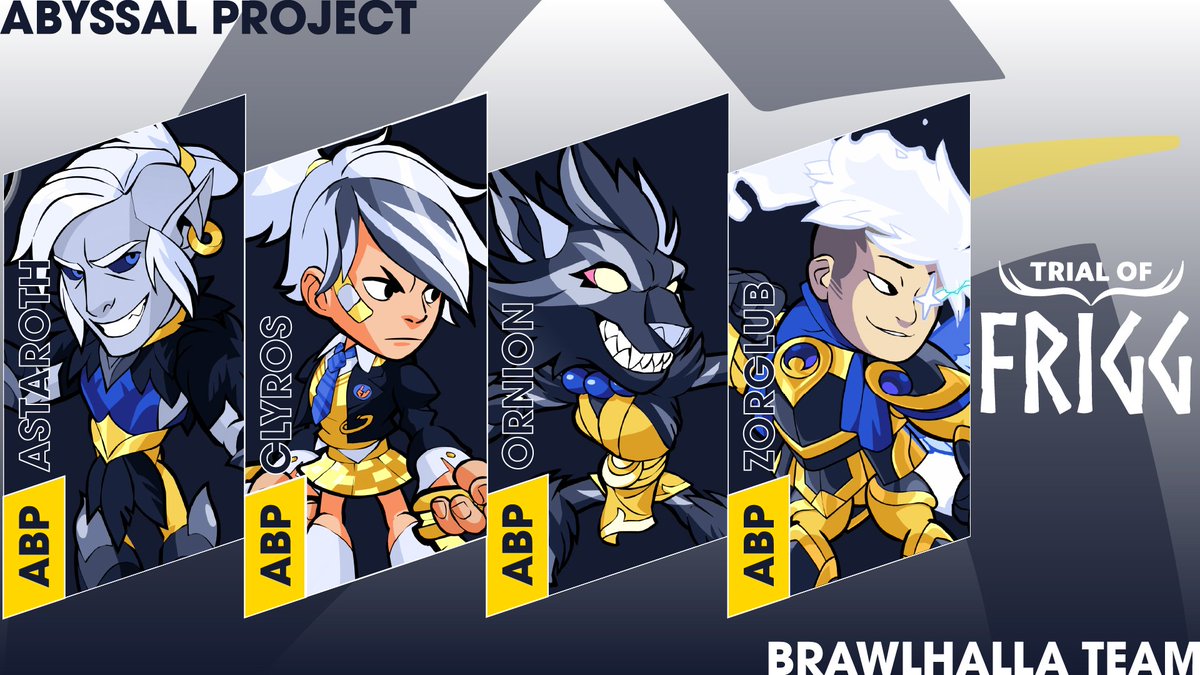 ⚔️#Brawlhalla

Journée de compétition pour nos joueurs ! 
4️⃣ d'entre eux participent cet après midi (14H15) au tournoi 1vs1 #TrialOfFrigg

GLHF <a href="/BFL_Zorglub/">Zorglub</a> @Astaaaaaaroth <a href="/ClyrosO/">ABP | Clyros</a> &amp; <a href="/Ornion128094/">Ornion</a> 🔥

#AlwaysBeProud