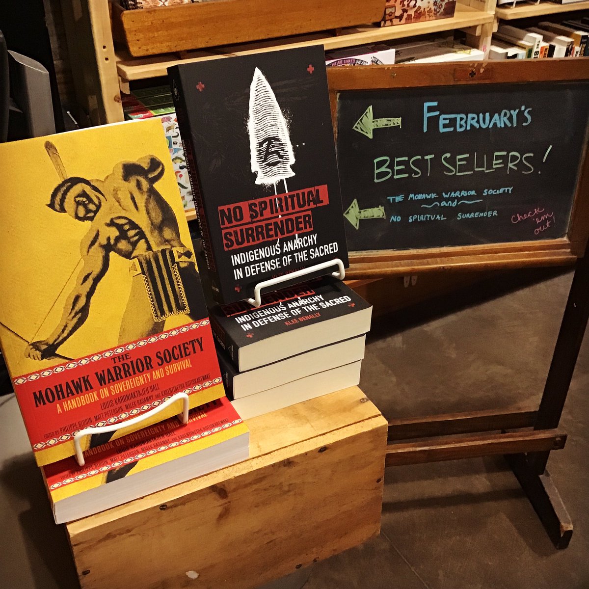 Last month’s best sellers: No Spiritual Surrender, “A searing anti-colonial analysis rooted in frontline experience” burningbooks.com/products/no-sp… The Mohawk Warrior Society, “Their own story with their own voices, an example and inspiration” burningbooks.com/products/mohaw…
