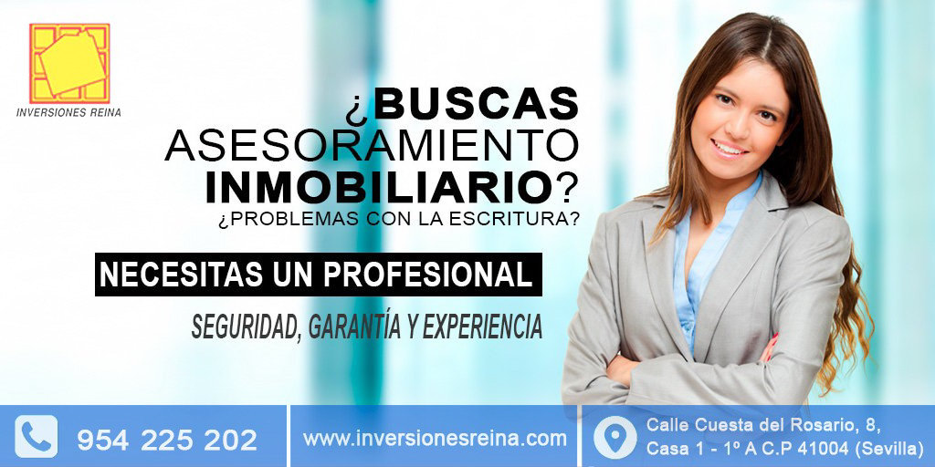 InverReina's tweet photo. INVERSIONES REINA AGENCIA INMOBILIARIA PROFESIONAL EN SEVILLA  👍✅

No se la juegue, confíe en un profesional inmobiliario. Contáctenos.

👉 https://t.co/7okACEExDI

#pisos #alquiler #venta #inmobiliaria #Sevilla https://t.co/gwPXgUjlRn