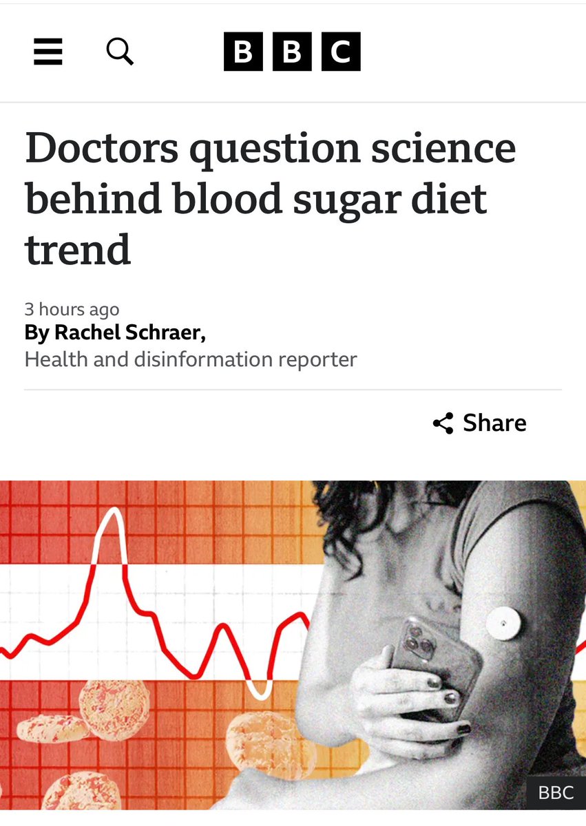 Here, there, everywhere 😊 Thank you @bbchealth & @BBCr4today for the opportunity to give my thoughts on use of CGM in those without #Diabetes Evidence, lack of it & eating disorders bbc.com/news/health-68…