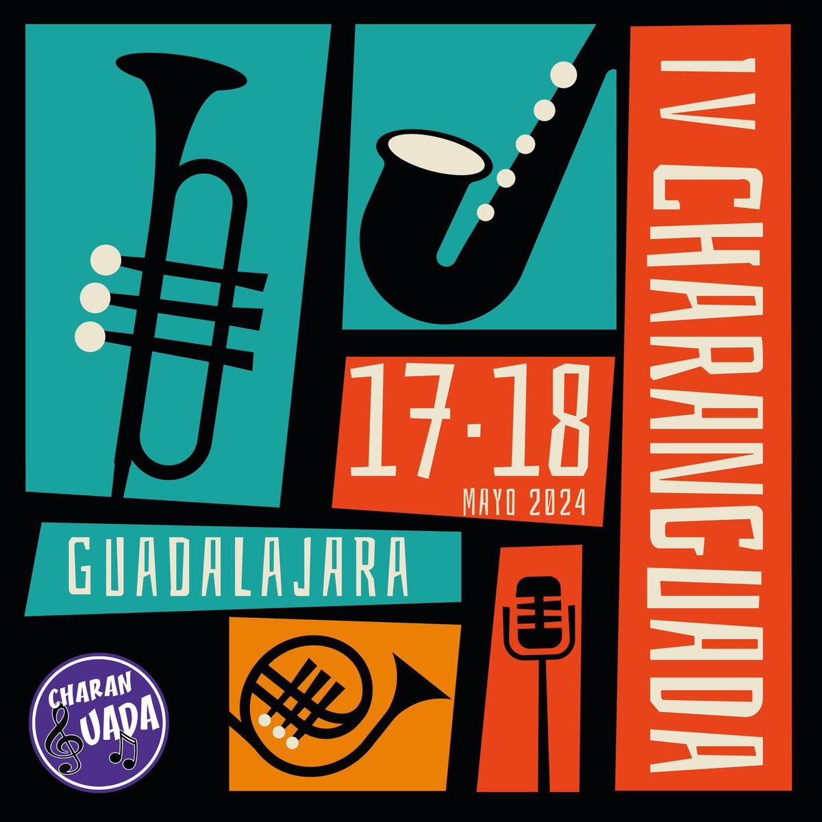 ¡¡YA ESTAMOS AQUÍ!!

🎺 IV Festival Charanguada 
📅  17 y 18 de mayo
📍 Guadalajara

🎟️ ¡Entradas online a la venta!
💲 13€. Y punto. 
🫣 No existen los gastos de gestión en el IV Charanguada

woutick.es/evento/37301/e…

¡Próximamente primeras confirmaciones y entradas físicas!