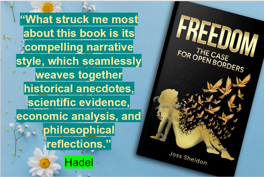 Hadel says my new book - 'FREEDOM: The Case For Open Borders' - combines 'engaging prose and rigorous analysis'. That's good to hear. I reckon non-fiction needs to be accessible - to be enjoyable as well as informative. Check out Hadel's review here: amazon.com/gp/customer-re…
