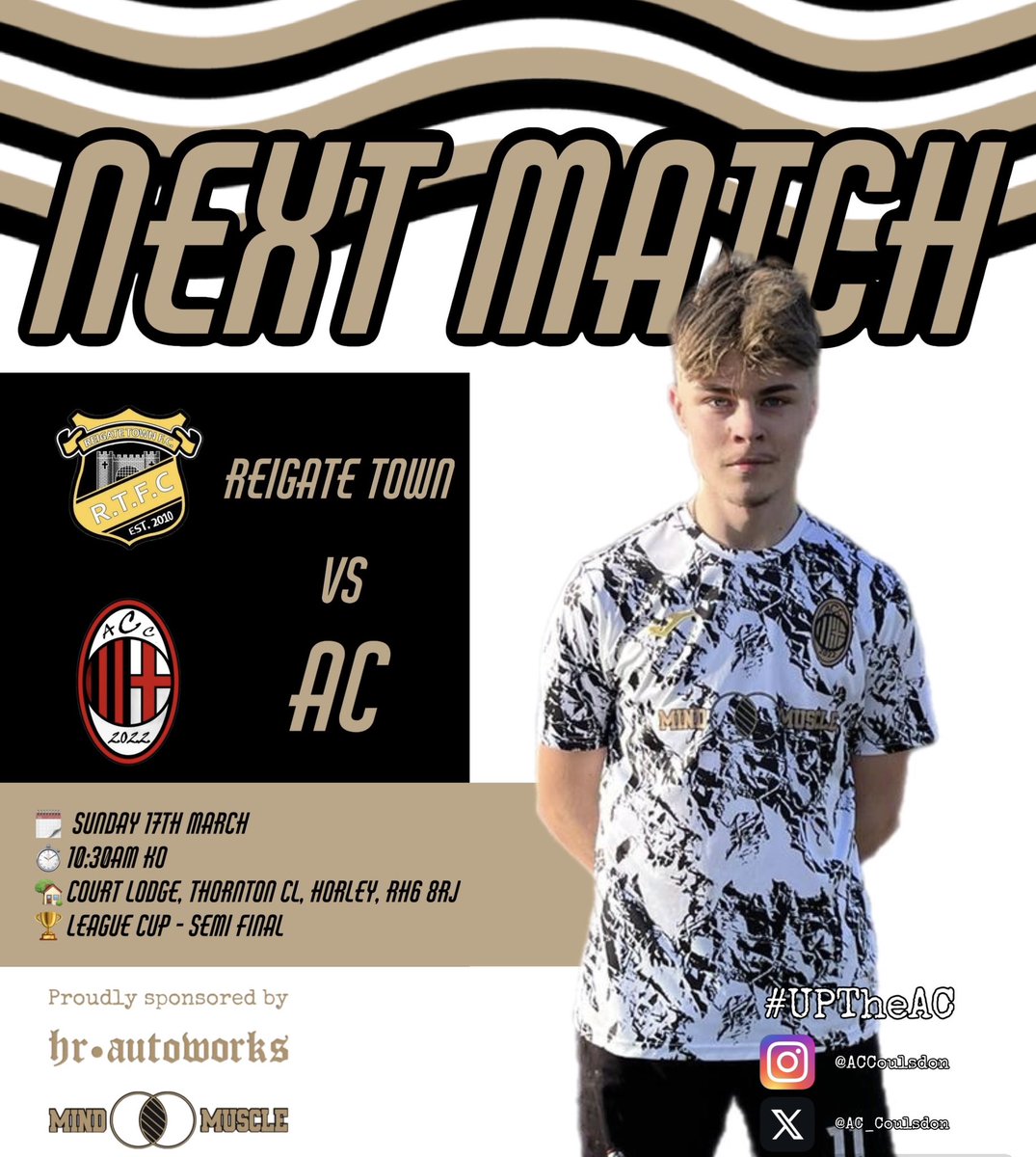 🚨SEMI FINAL KLAXON🚨 

We visit <a href="/ReigateTown/">Reigate Town FC</a> tomorrow for our League Cup semi final. 

#UpTheAC 🔴⚫️