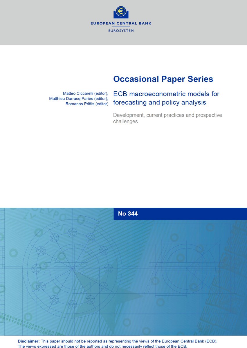 International and Monetary Economics Network (@int_mon_econ) on Twitter photo Wow, this is interesting. What forecasting models does the European Central Bank use? What is the modelling agenda for the future?
In this paper (edited by Matteo Ciccarelli, Matthieu Darracq Pariès, and Romanos Priftis), you will find the answers:
ecb.europa.eu/pub/pdf/scpops… <a href="/ecb/">European Central Bank</a> Wow, this is interesting. What forecasting models does the European Central Bank use? What is the modelling agenda for the future?
In this paper (edited by Matteo Ciccarelli, Matthieu Darracq Pariès, and Romanos Priftis), you will find the answers:
ecb.europa.eu/pub/pdf/scpops… <a href="/ecb/">European Central Bank</a>