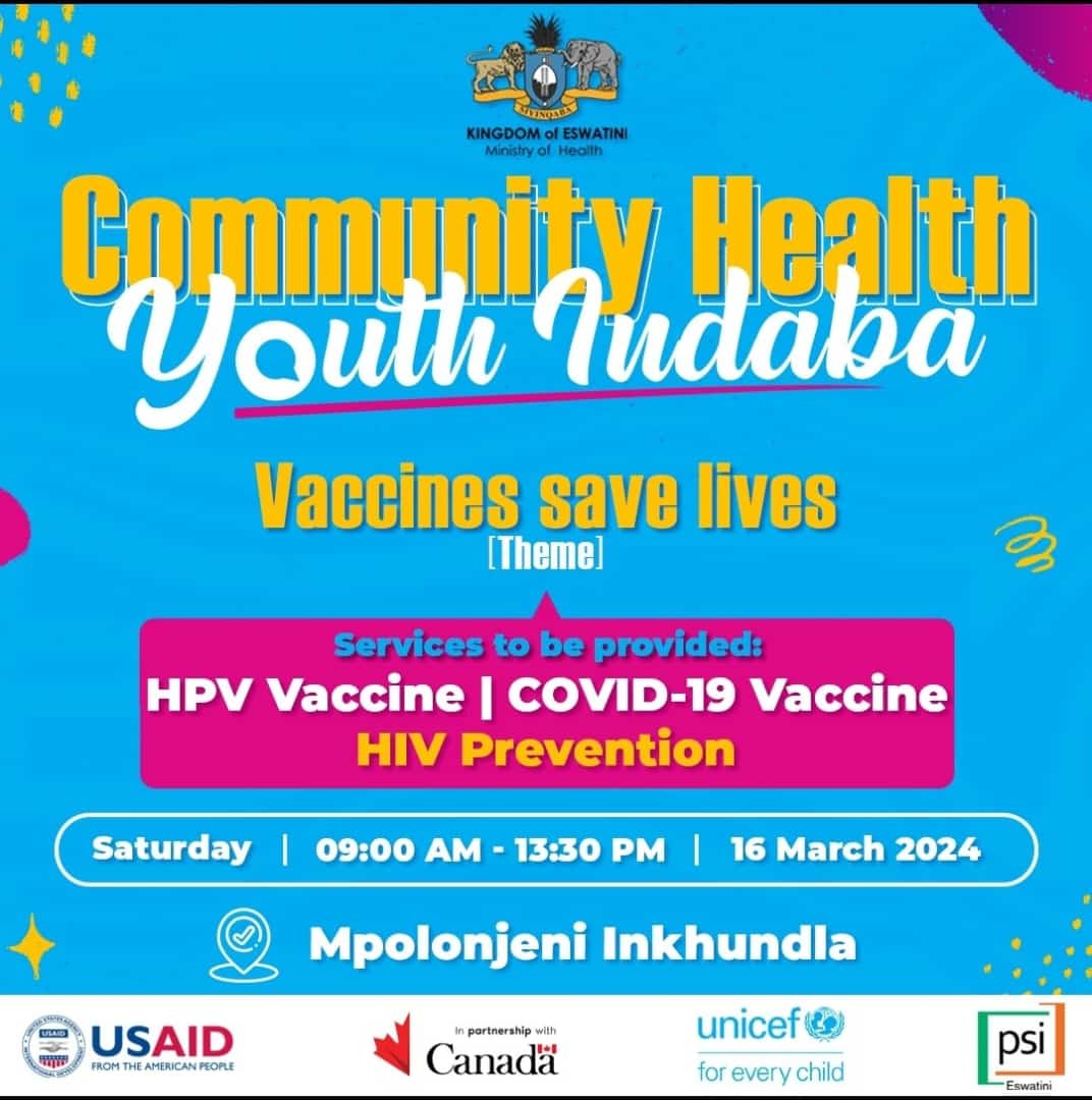 Right Now @Unicef_Swazi in partnership with the Ministry of health, PSI and George town with more than 250 children and young people to provide HPV and COVID vaccines & discuss HIV prevention