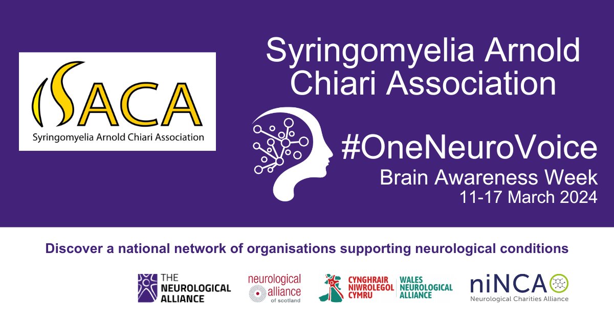 We are highlighting our fantastic member organisations as part of #BrainAwarenessWeek 2024. This morning we are highlighting Syringomyelia Arnold Chiari Association (SACA). Find out more about SACA and the services they offer here: ninca.org.uk/news/member-sp… #OneNueroVoice