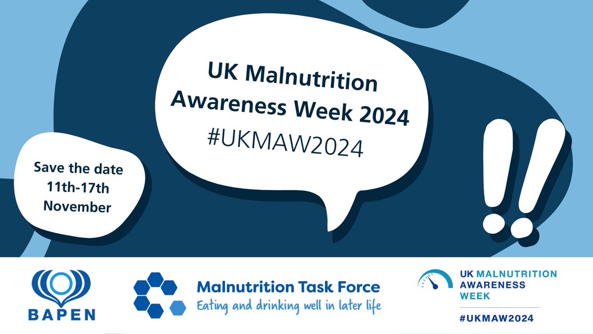 The countdown is on for #UKMAW2024! This year, the annual campaign will take place between 11th - 17th November, so please mark your calendars! Learn more about our efforts in 2023 as we campaigned to show that malnutrition is everyone’s business ➡️ bit.ly/3Thl8CE