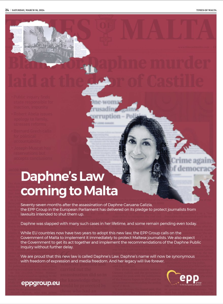 77 MONTHS TODAY
Daphne's name is now synonymous with freedom of expression and media freedom. And her legacy will live forever.
#DaphneCaruanaGalizia