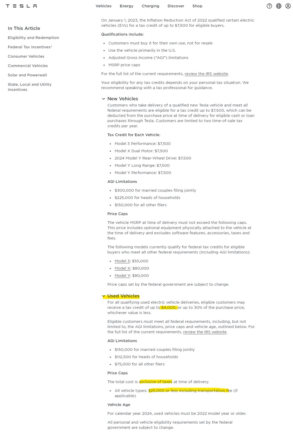 Tesla transportation fee deals