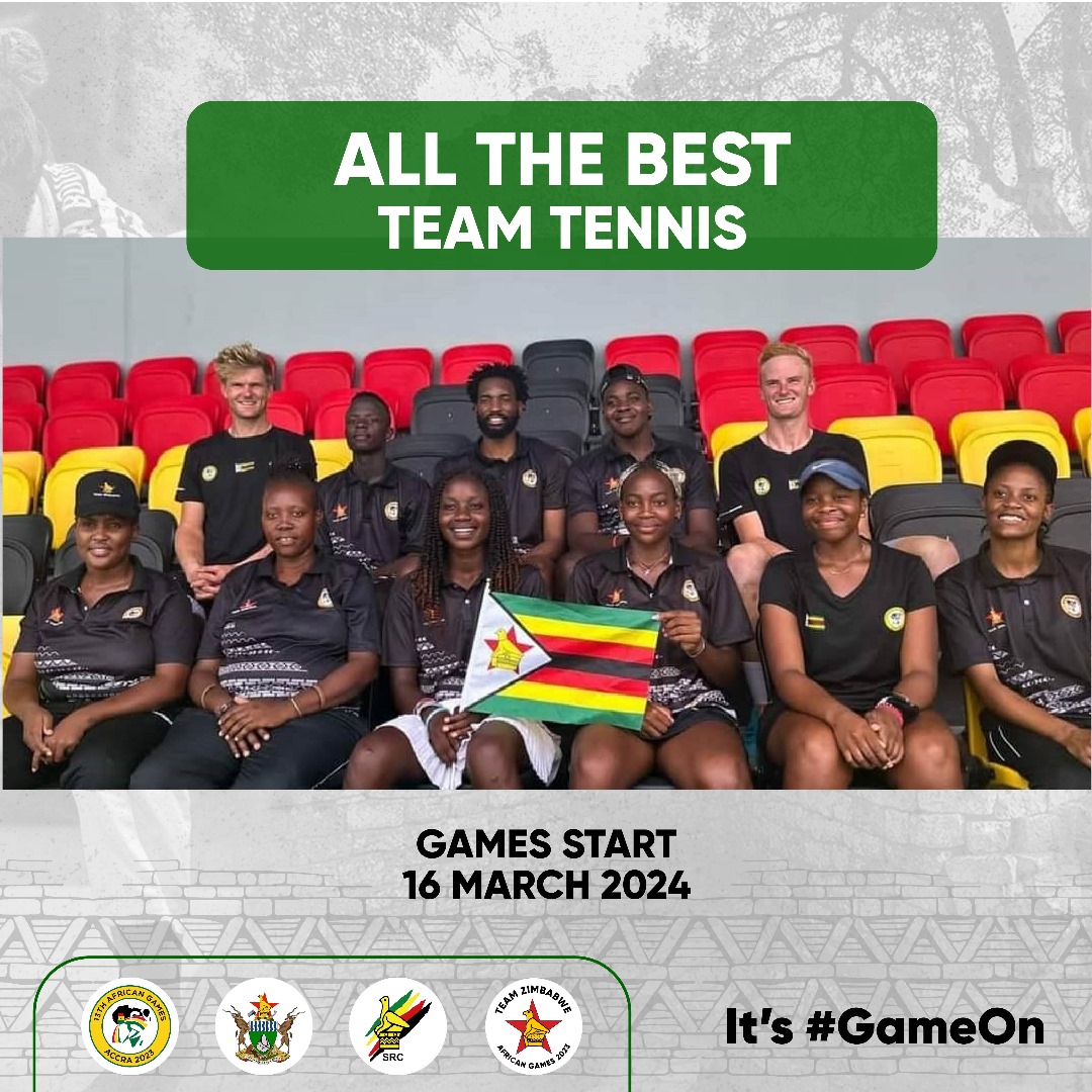 One team, one dream! Let's go Team Zimbabwe Tennis!  Your dedication and skill inspire us. Shine bright on the court!  #GameOn #TeamZimbabwe #AfricanGames #GoTeamZim #BringHomeTheGold