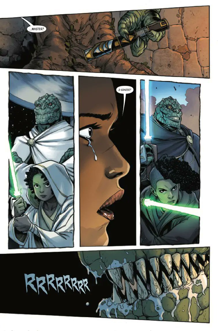 This is my last issue for @starwars the High Republic comic series. My farewell 😢 It all comes full circle.. I draw the first issue where we first see Keeve and Sskeer together, and now I draw the issue where they’re reunited. Thank you all. #starwarsthehighrepublic #starwars