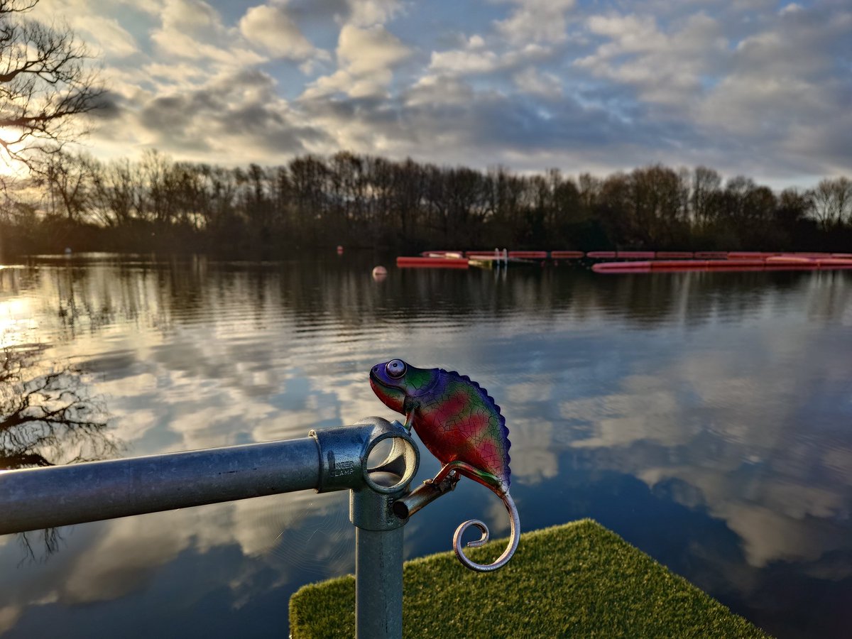 Gorgeous morning for a swim Water temp 10c @sheppertonswim @SwimLabUK