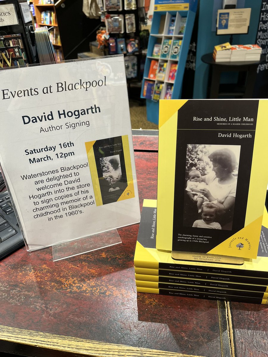 Today at 12pm we have local author David Hogarth coming in to sign copies of his memoir of his childhood in Blackpool in the 1960’s! Always lovely to have local authors coming in 💛