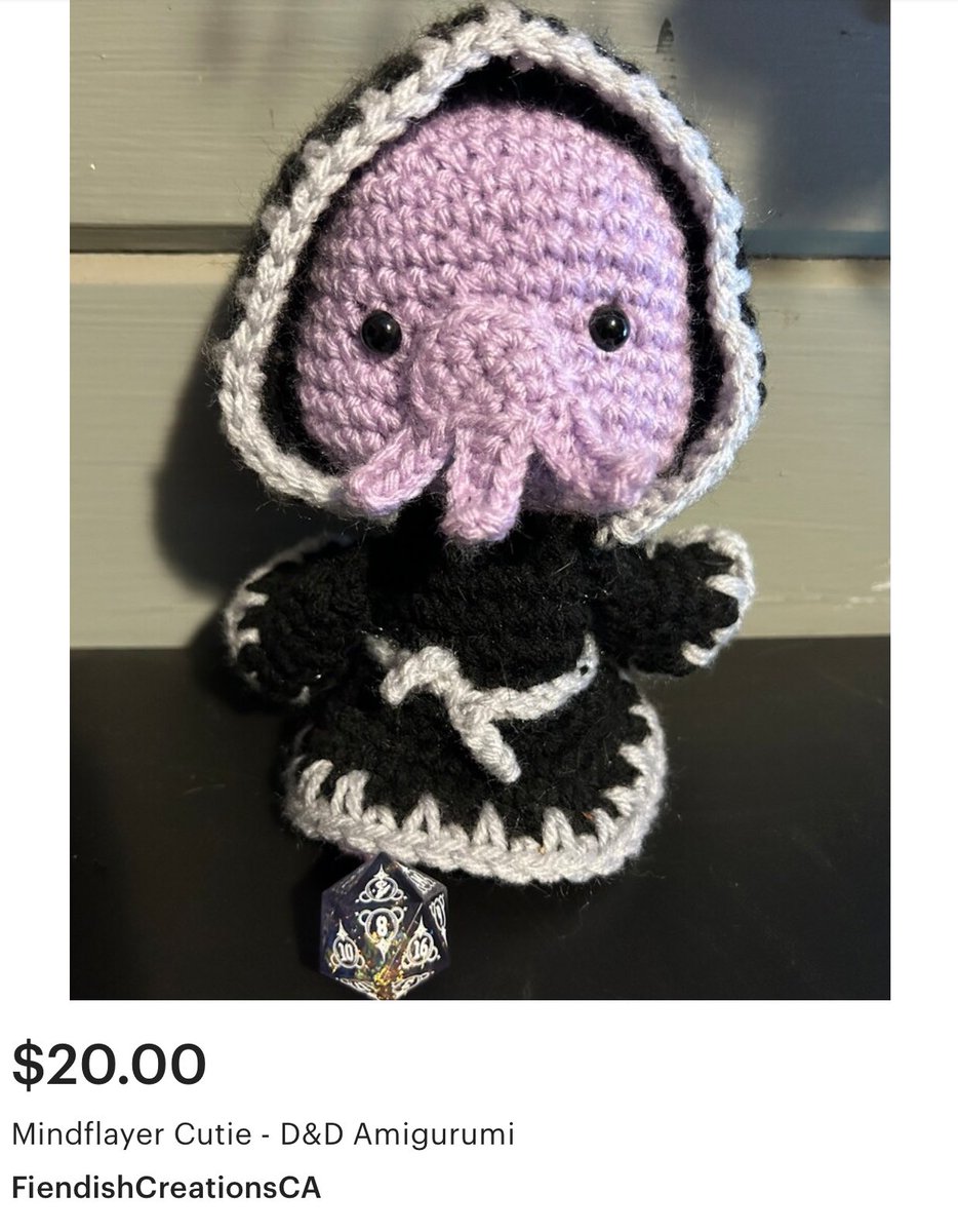 new listing!! mindflayer cuties are now available in my etsy shop!! and the discount code NAT20 is still active!!