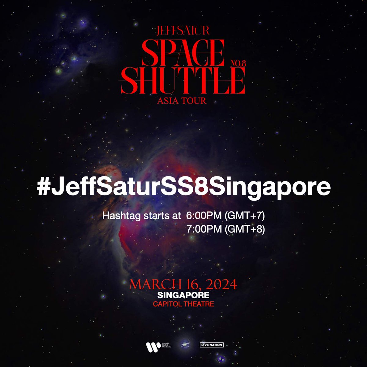 #JeffSaturSpaceShuttleNo8 in Singapore 🚂
⁣
⏰ Hashtag starts at 6:00PM (GMT+7), 7:00PM (GMT+8)
⁣
#JeffSatur