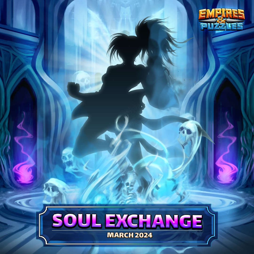 𝓒𝓸𝓶𝓲𝓷𝓰 𝓢𝓸𝓸𝓷... Soul Exchange - Spring 2024 edition! 🔁🌷 Here are some of the Heroes included - can you figure them out? 🔎👥 👉🏻 Play now: bit.ly/Empires-Puzzles