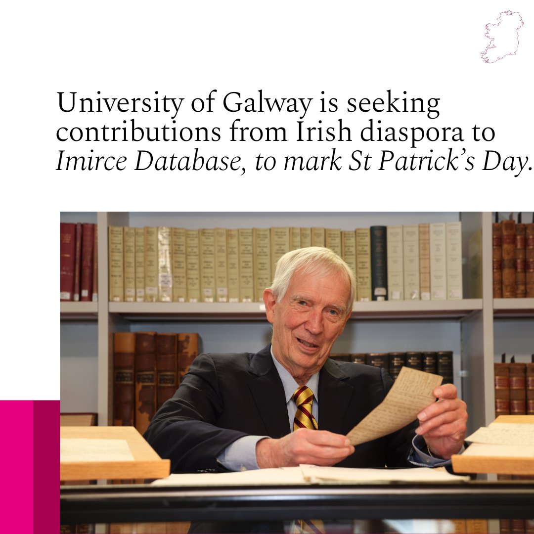 #UniversityOfGalway is seeking contributions to the Imirce project #StPatricksDay 🍀

#Imirce is a digital repository of thousands of emigrant letters and memoirs dating from the late 1600s-1900s, from #Irish people who left for America: ow.ly/qOZW50QUlus

#IrishDiaspora