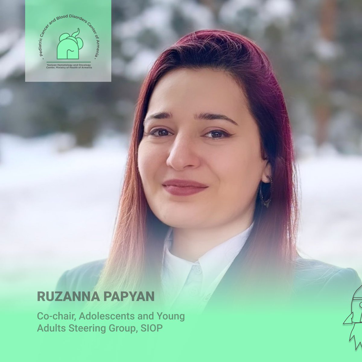 We proudly announce that Ruzanna Papyan, a #pediatric #oncologist at the Pediatric Cancer and Blood Disorders Center of Armenia, has become the co-chair of the Adolescents and Young Adults Steering Group of the International Society of Pediatric Oncology - SIOP. @WorldSIOP