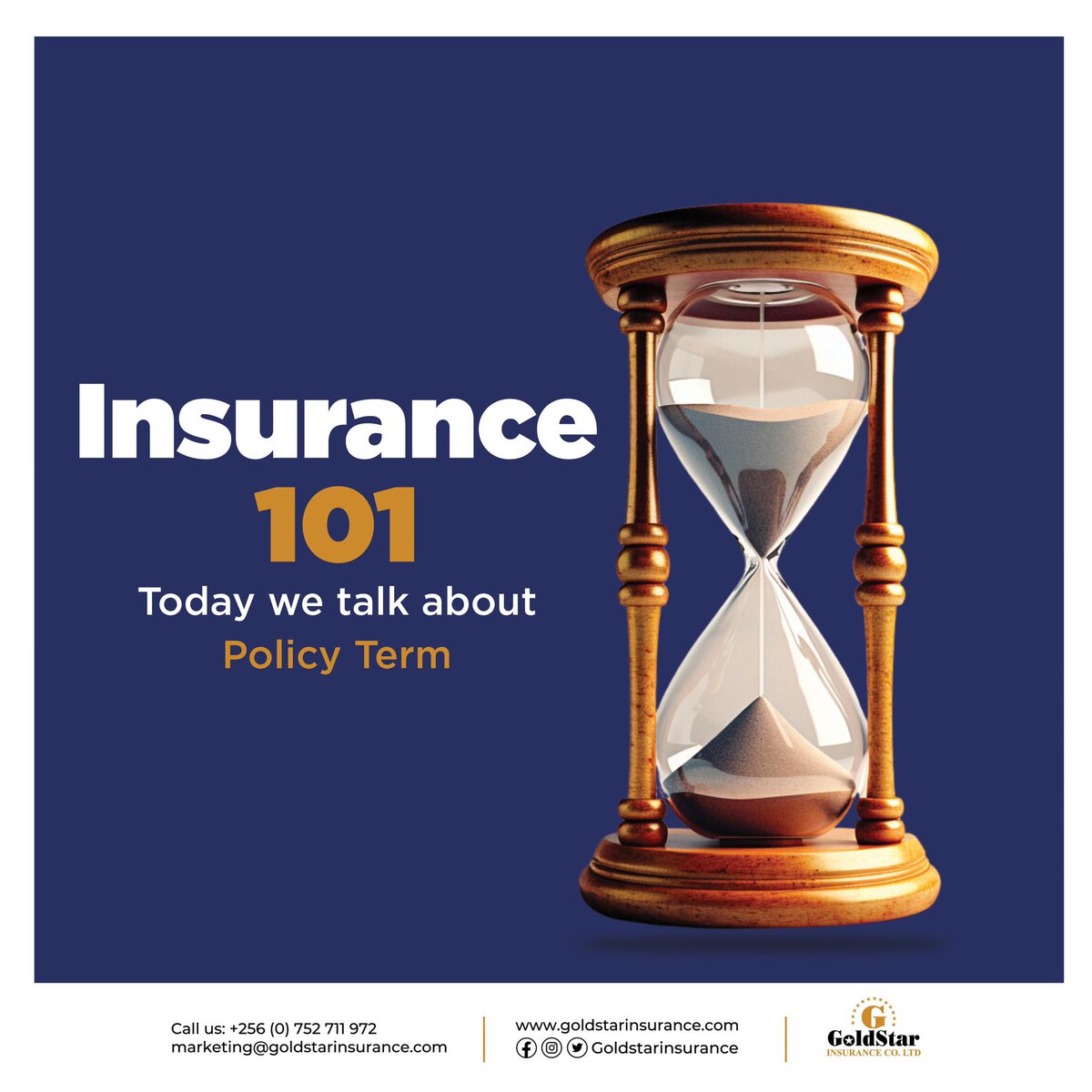 goldstar_gsi's tweet photo. You must have heard about this time and even seen it on one or two documents. POLICY TERM is simply the duration your insurance company is providing the risk coverage.
#Aboutinsurance #Insuranceterms #Goldstarinsurance https://t.co/MFIpRVNQon