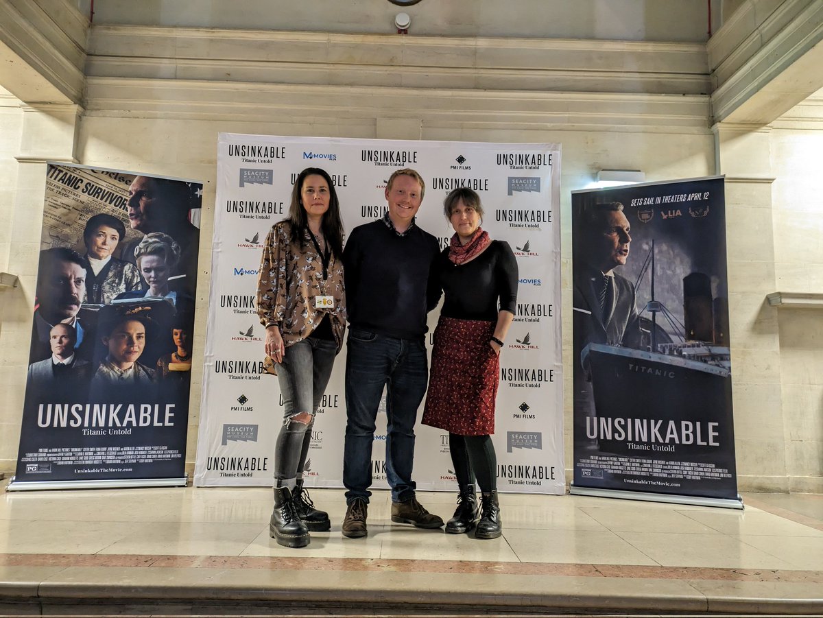 Had a great evening with colleagues at the @unsinkablemovie screening at @SeaCityMuseum last night. A powerful story brought to life on the big screen. Great to meet @TitanicHichens in real life too!