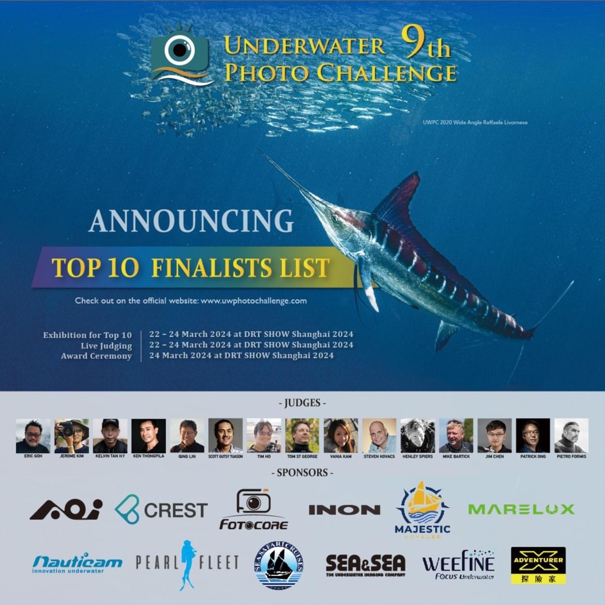 Dünyanın prestijli sualtı fotoğraf yarışmalarından UW Photo Challenge 2024 yılı “Geniş Açı Fotoğraf” kategorisinde Van Gölü’nde çektiğim İnci Kefali Göçü fotoğrafıyla son 10’da yer alarak finale kaldım. Sonuçlar 24 Mart’ta Şangay DRT Show’da jürinin canlı oylamasıyla belli olacak