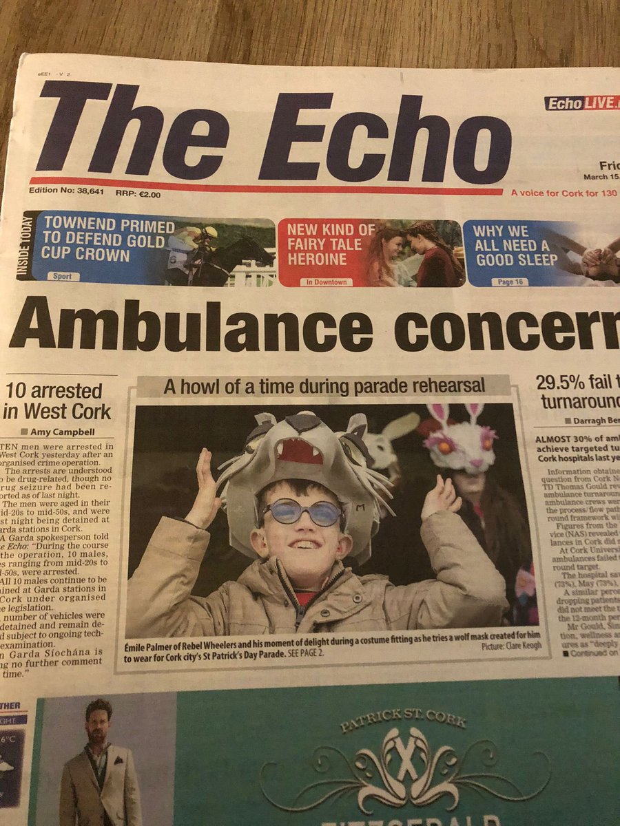 🚨Rebel Wheelers making front page news🚨 Only one way to find out why… make sure to celebrate St Patrick’s Day with us tomorrow in Cork City! #CorkStPatricksFestival #StPatricksDay