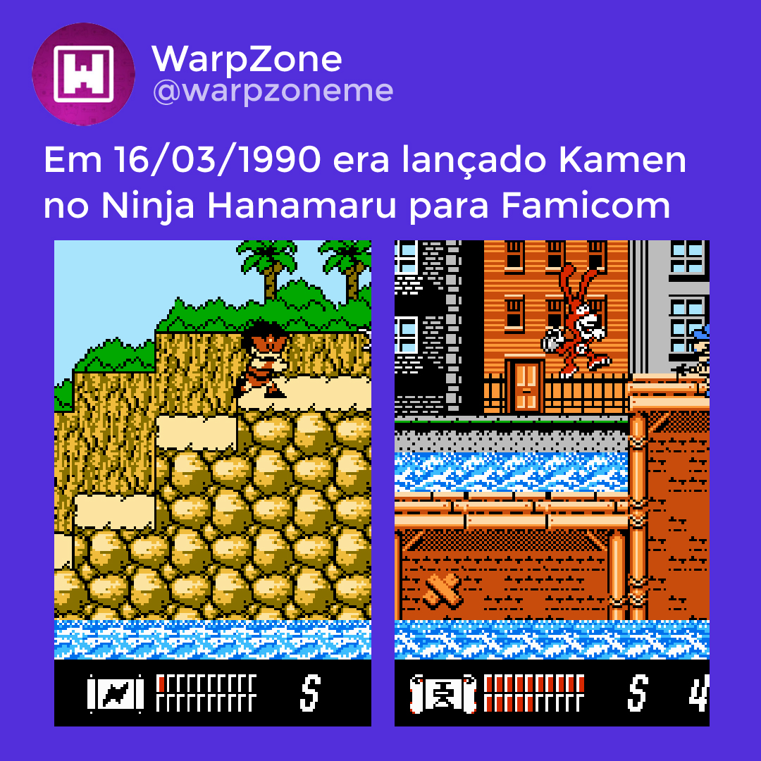 Completa hoje 34 anos. Em 16/03/1990 era lançado Kamen no Ninja Hanamaru para Famicom no Japão (Yo! Noid no ocidente) #Famicom #YoNoid #Retro #Retrogame #WarpZone
