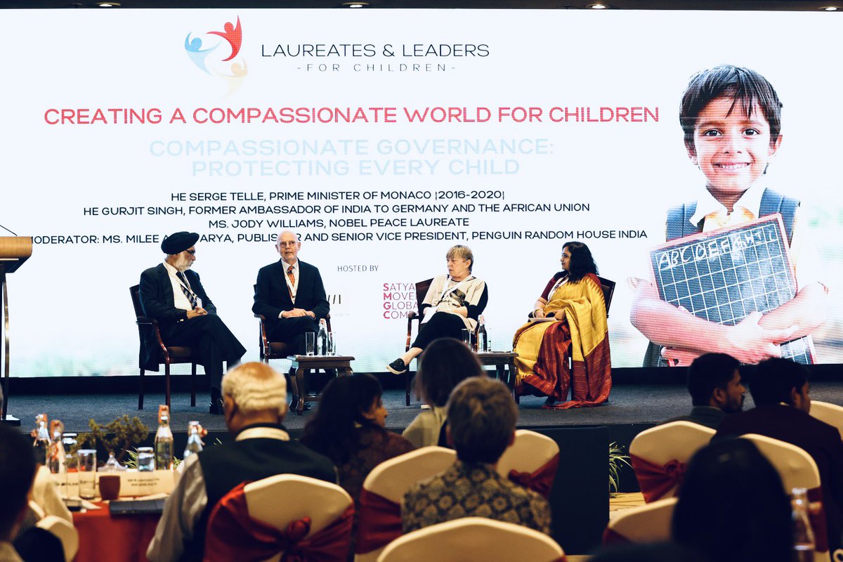 Honoured to be invited to participate in and speak at the Laureates and Leaders Summit organized by the Kailash Satyathi Movement of Compassion with HE Prime Minister of Monaco Sergey Telle (2016-2020), Nobel Laureate Jody Williams n Amb Gurjit Singh. <a href="/k_satyarthi/">Kailash Satyarthi</a> <a href="/WithEveryChild/">Laureates and Leaders For Children</a>