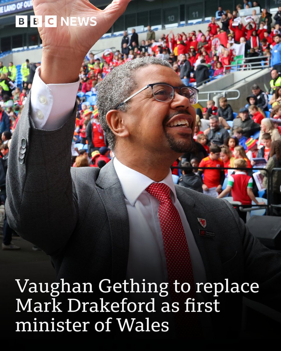 BBCWalesNews's tweet image. Vaughan Gething is set to be next first minister of Wales and the first black man to lead the country
bbc.in/4adxMsZ