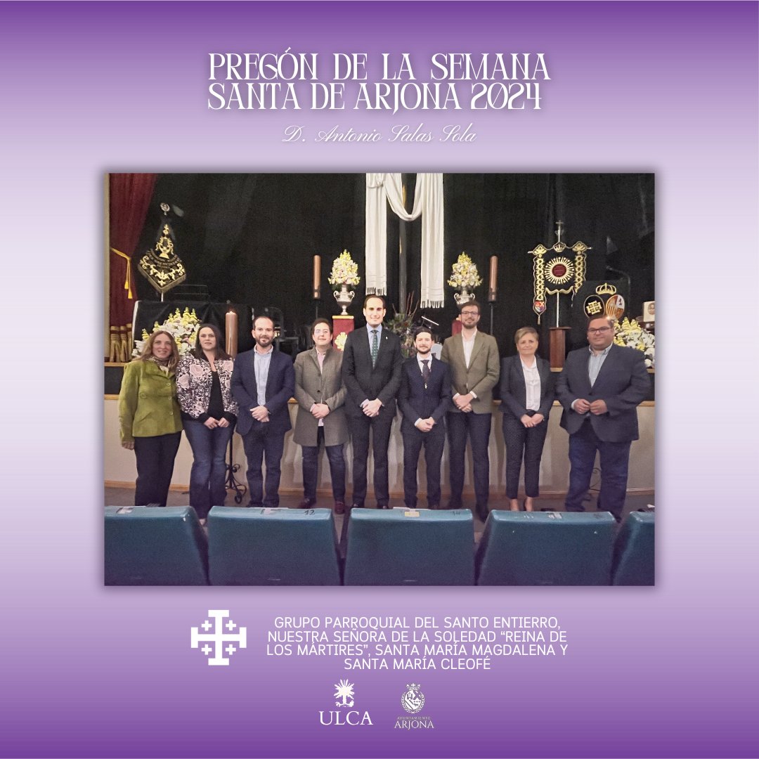 Anoche, el alcalde <a href="/juanlatorreruiz/">Juan Latorre</a>  asistió al pregón de la Semana Santa de Arjona 2024 junto a los concejales y concejalas de Toñy Escabias, <a href="/BonosoSanchez/">Bonoso Sánchez</a> , <a href="/Manutuli29/">Manu</a> , <a href="/CarlosClavijo_/">Carlos Clavijo Aroca</a> , Carmen Salas, <a href="/francamart82/">Francisco Caño Martínez</a>  e Isabel Cordón. 

¡felicidades, Antonio!