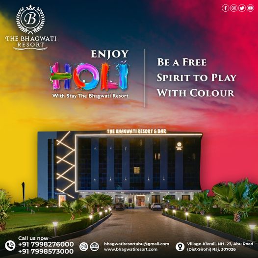 On This Holi Festival The Fun With Full Exciting Splash At The Bhagwati Resort.
.
.
#thebhagwatiresort #bhagwatiresort #UnforgettableMemories #resortinmountabu #mountabu #holipackage #holi #holivibes #holispecial #celebrateholi #relax #pool #holifun #HoliOffer #Colorful