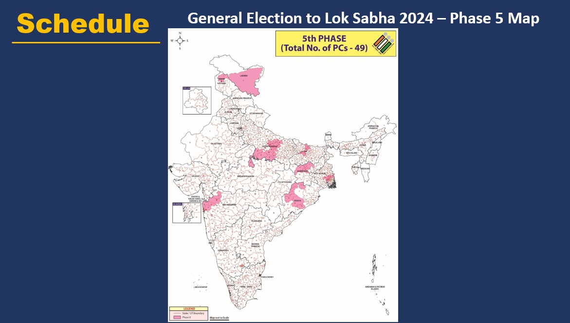 Schedule for General Elections to Lok Sabha 2024 Phase 5 #GeneralElections2024 #MCC