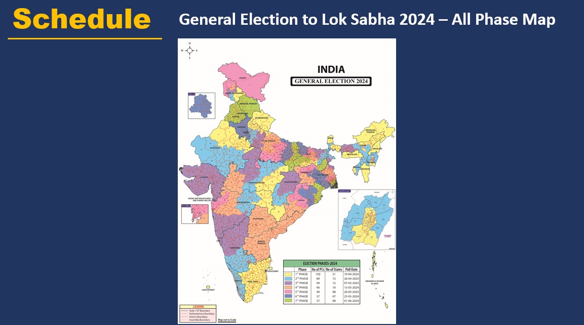 General Election to Lok Sabha 2024 - All Phase Map