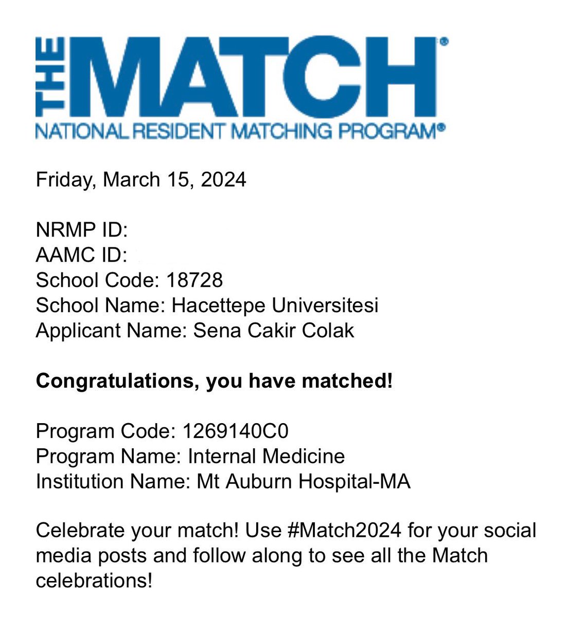 Sena Colak, MD (@scolakmd) on Twitter photo Thrilled beyond words to be joining the <a href="/MAHIMRes/">Mount Auburn Hospital Internal Medicine Residency</a> family!
Can’t wait to call Boston home!
#Match2024 Thrilled beyond words to be joining the <a href="/MAHIMRes/">Mount Auburn Hospital Internal Medicine Residency</a> family!
Can’t wait to call Boston home!
#Match2024