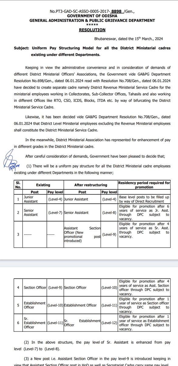 ZMAM is strongly condemn & oppose this Cadre Restructuring of District Level Ministerial, as it is so injustice done to the cadre, it's no beneficial rather hamper the interest of employees. Request to revoke the resolution & frame as the demand supplied.🙏 @CMO_Odisha @gapg_dept