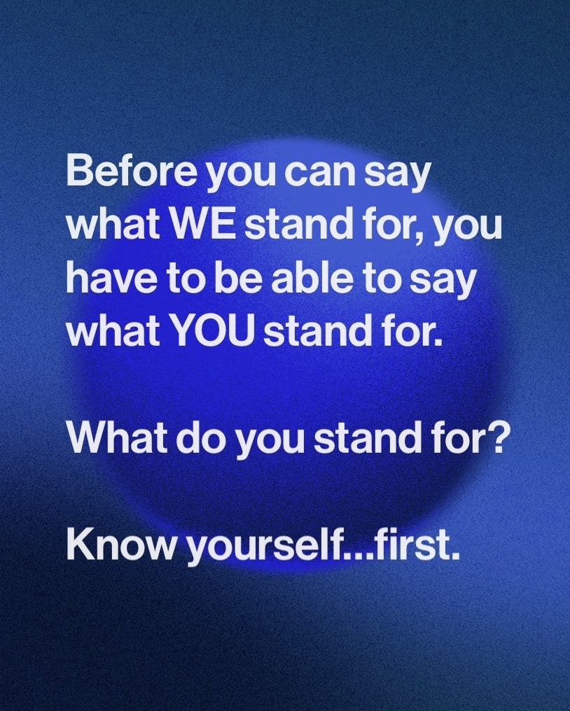 What do you stand for? 

Deep down, at your core.

#knowyourself #values #beliefs #leadership