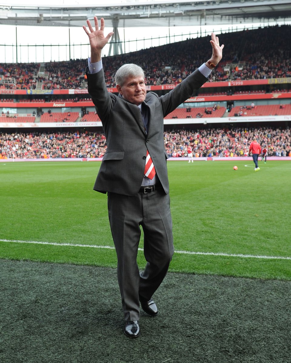 Arsenal's tweet photo. Happy 75th birthday, Pat Rice MBE 🥳 https://t.co/HOJZOOXJ46