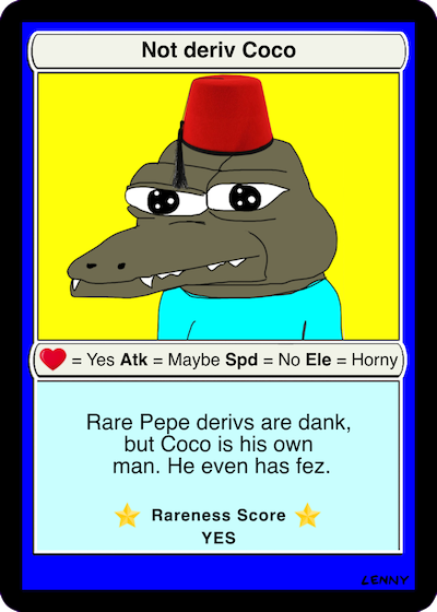 Report all the fake <a href="/KeroNFTs/">Kero</a> you see frens, there is only one king 

Card <a href="/RARECOCO_XCP/">RARE COCO</a> NOTDERIVCOCO by legend <a href="/fakelenny4/">Lenny ( ͡° ͜ʖ ͡°)</a>